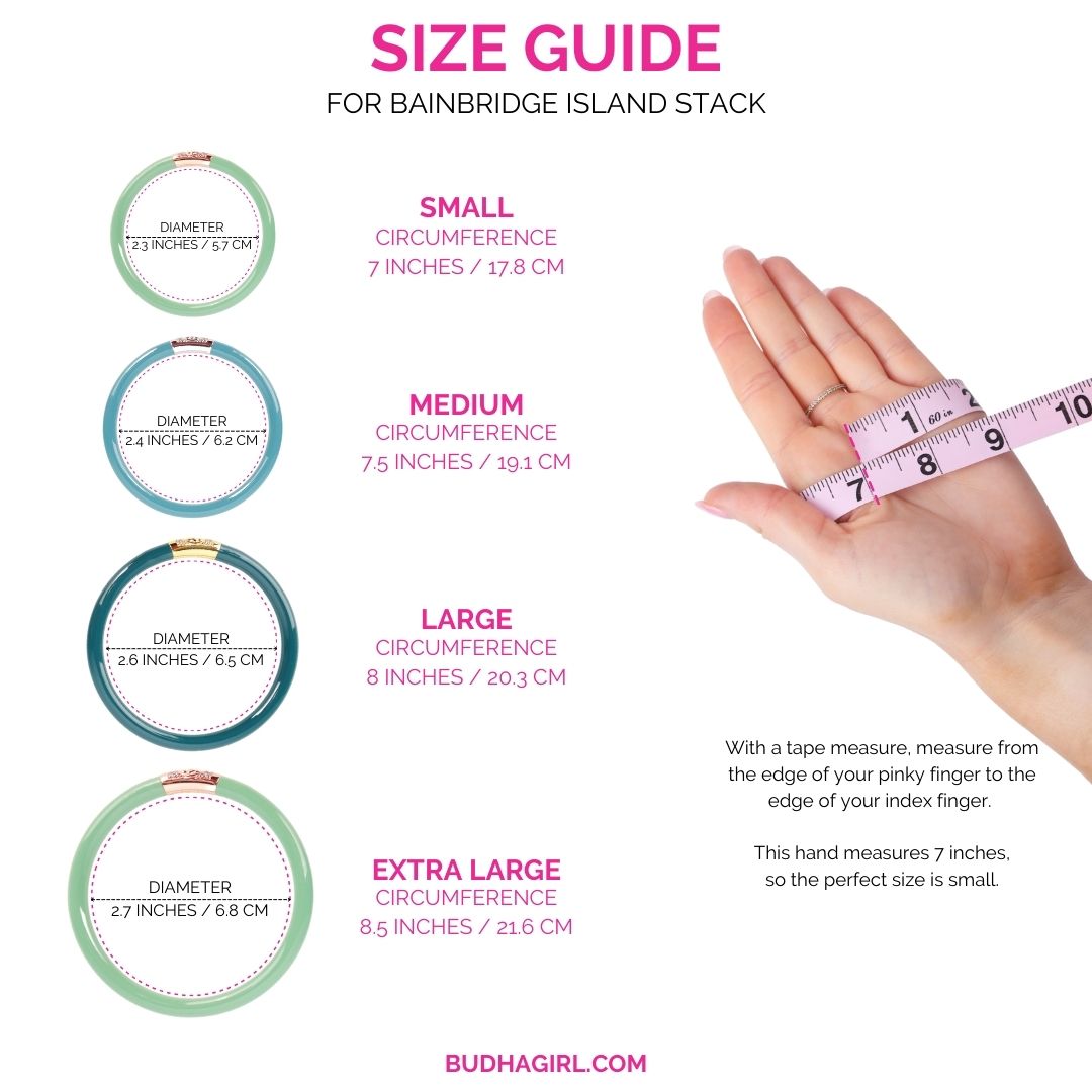 Size Guide for Bainbridge Island Bangle Bracelet Stack of the Week | BuDhaGirl