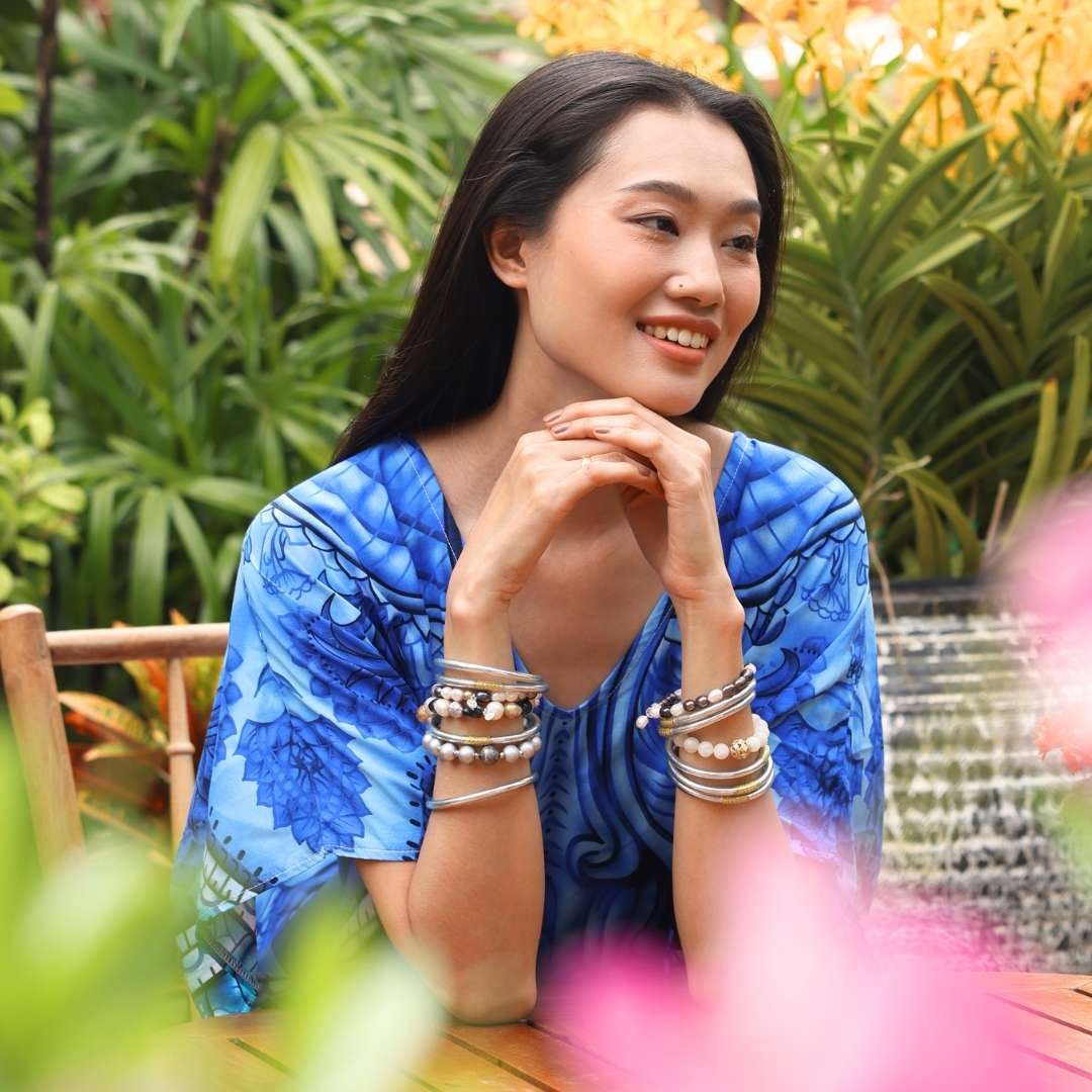 Baroque Pearl Bracelets on Woman in Garden | BuDhaGirl