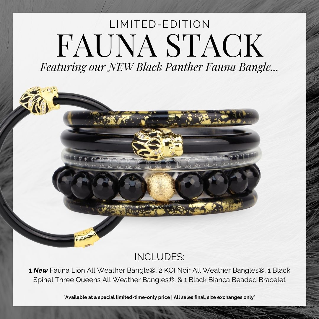 Black Lion Bangle Bracelet Stack | BuDhaGirl