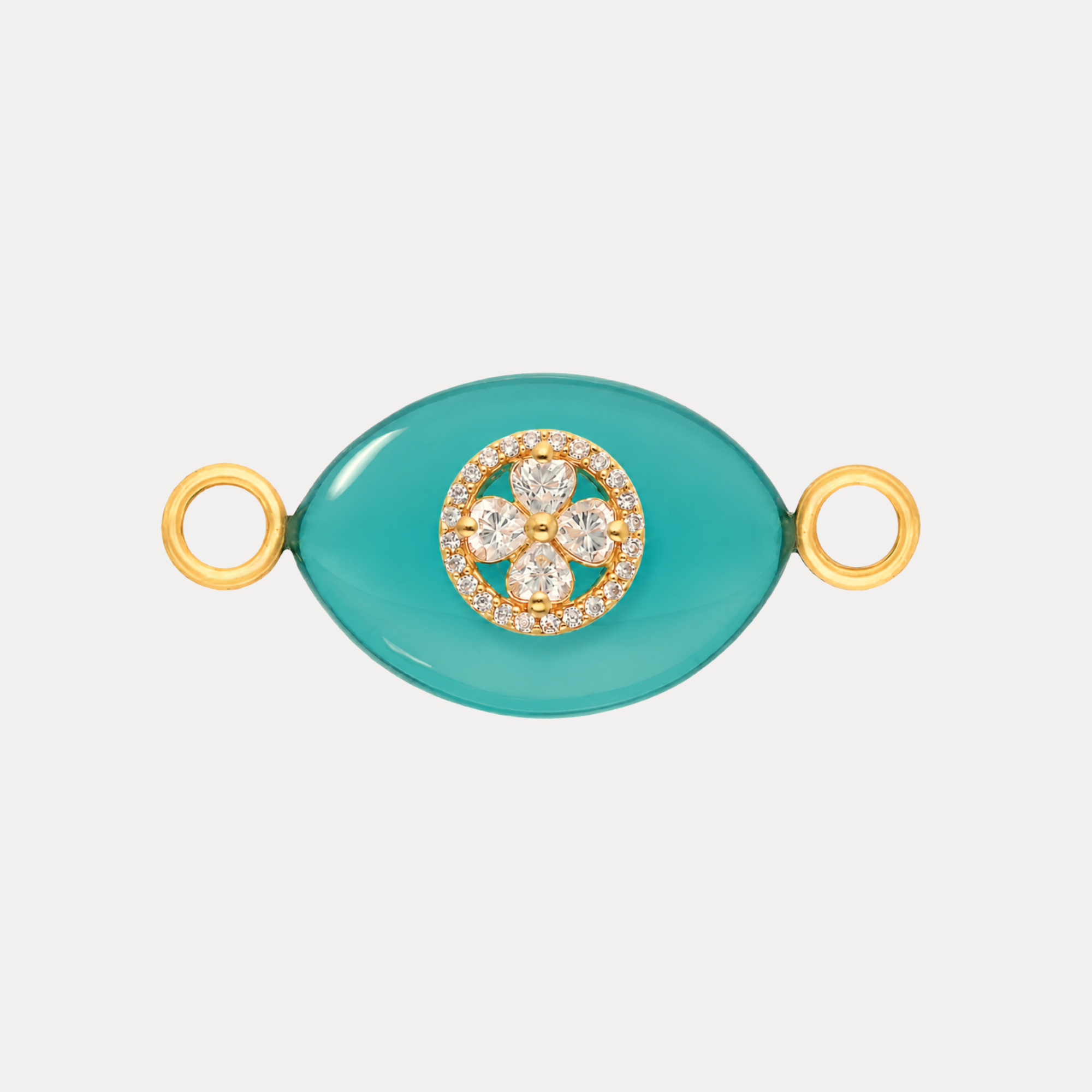 Blue Onyx Clover Charm
