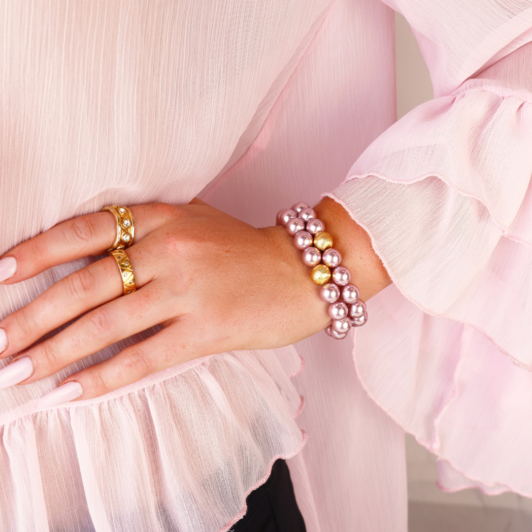 Blush Pearl Mala Beaded Bracelet