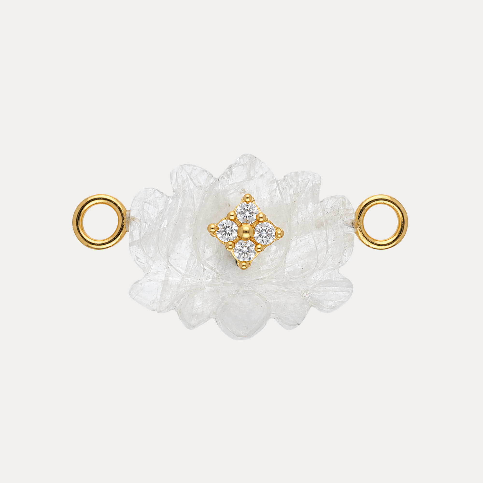 Clear Quartz Lotus Charm