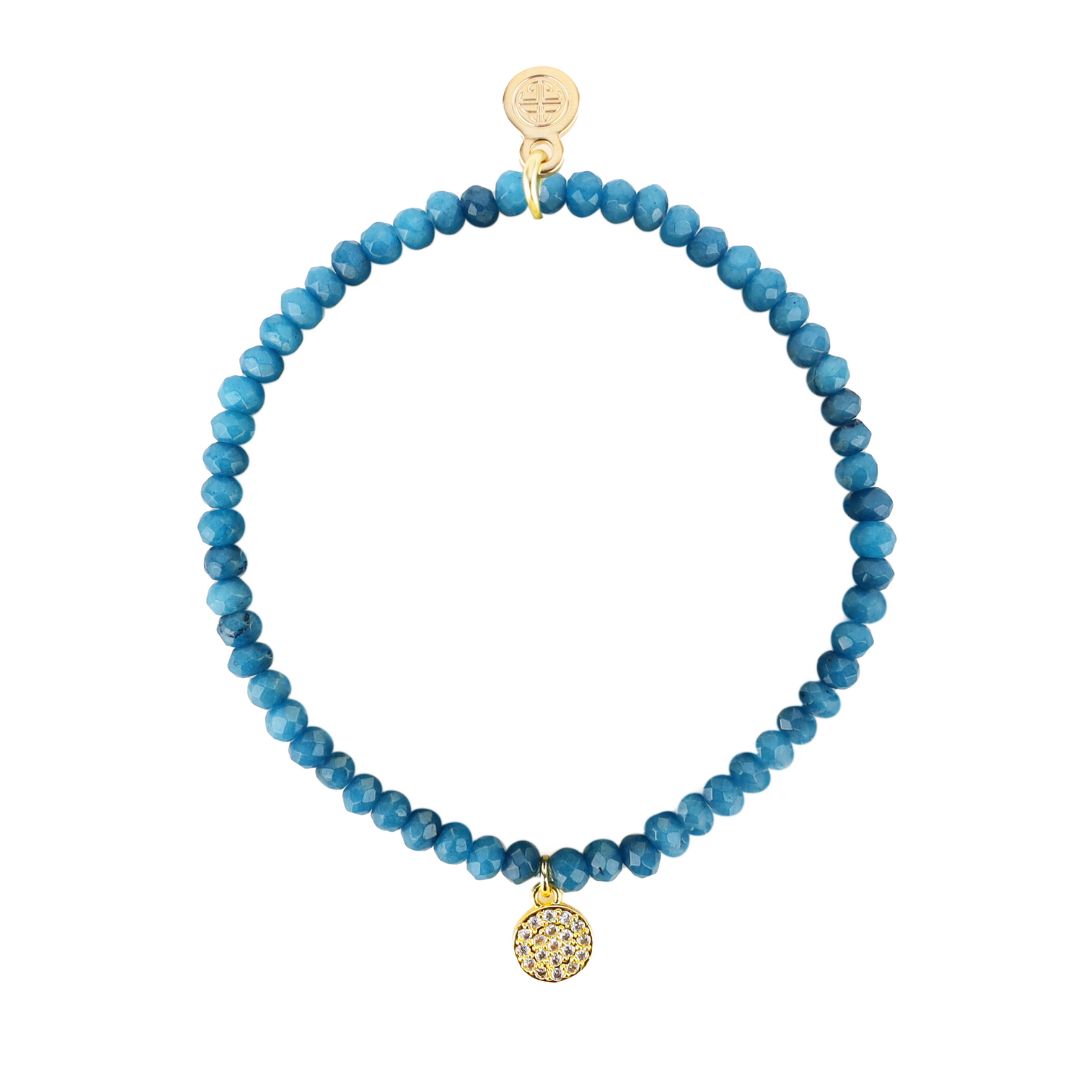 Luna Bracelet - Denim With Flower Charm | BuDhaGirl