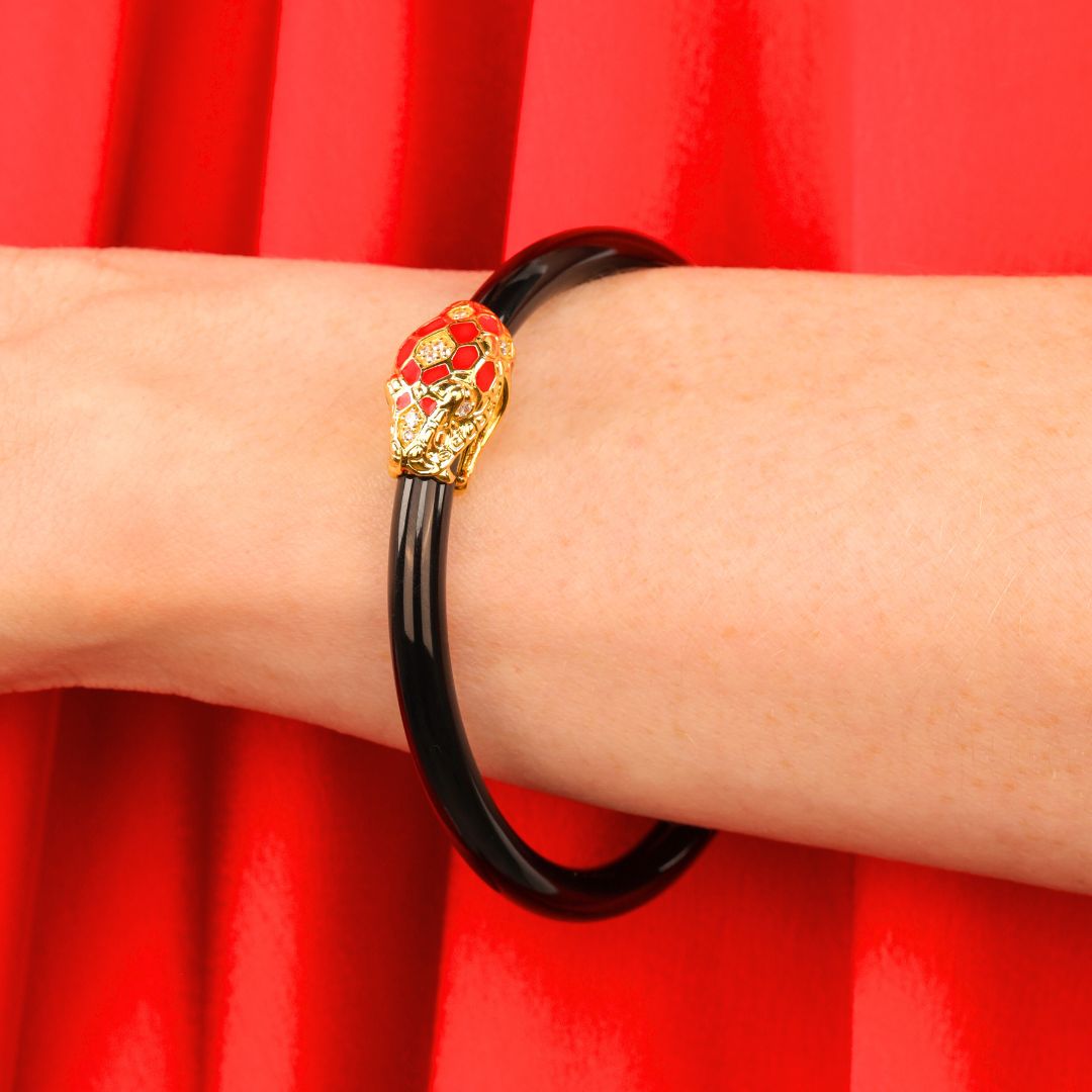 Fauna Snake All Weather Bangle® (AWB®) - Black | BuDhaGirl