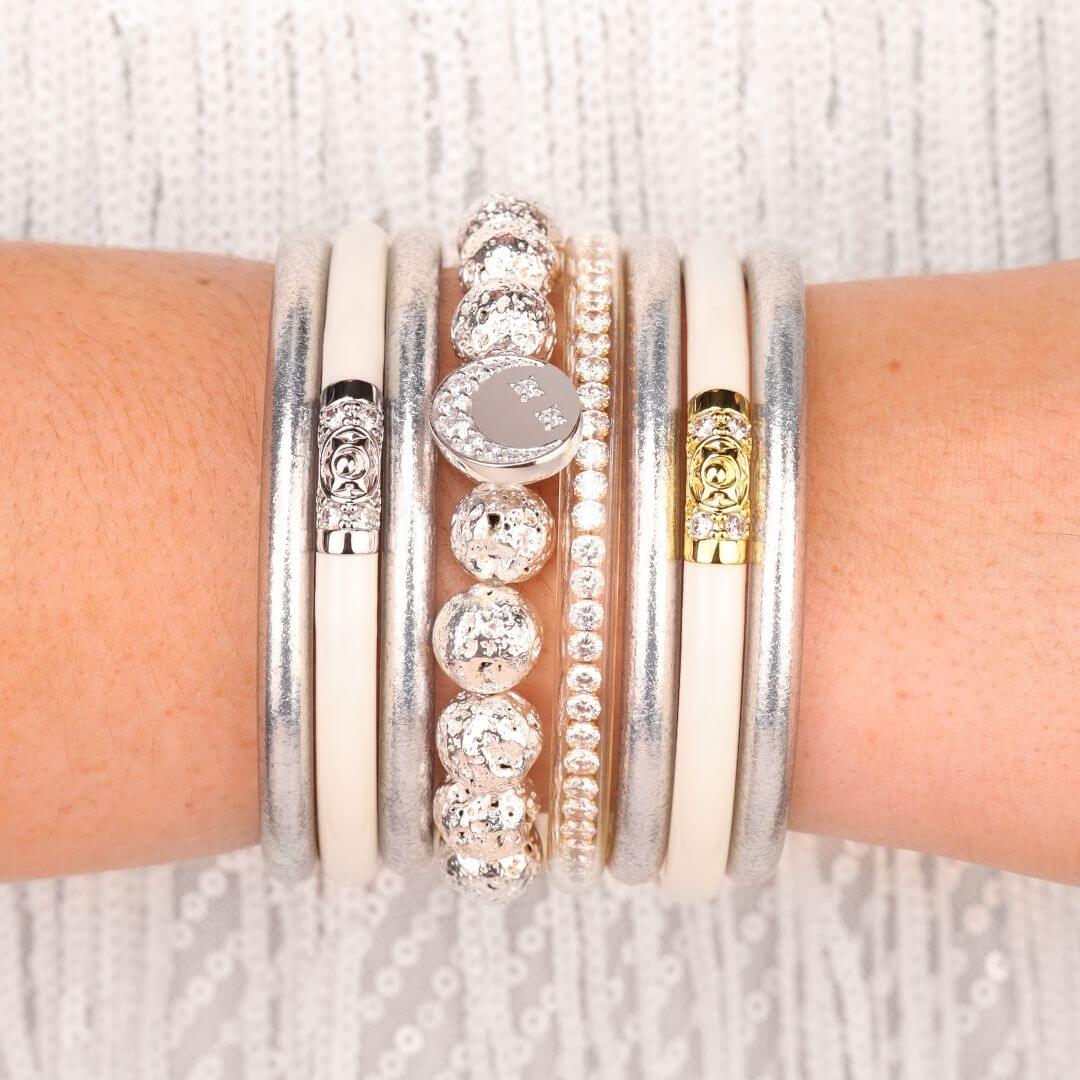 February Snow Moon Bangle Bracelet Stack of the Week | BuDhaGirl