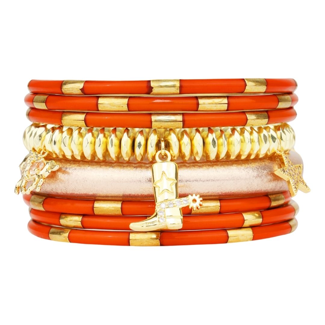 Burnt Orange/Gold Game Day Stack for the University of Texas at Austin | BuDhaGirl