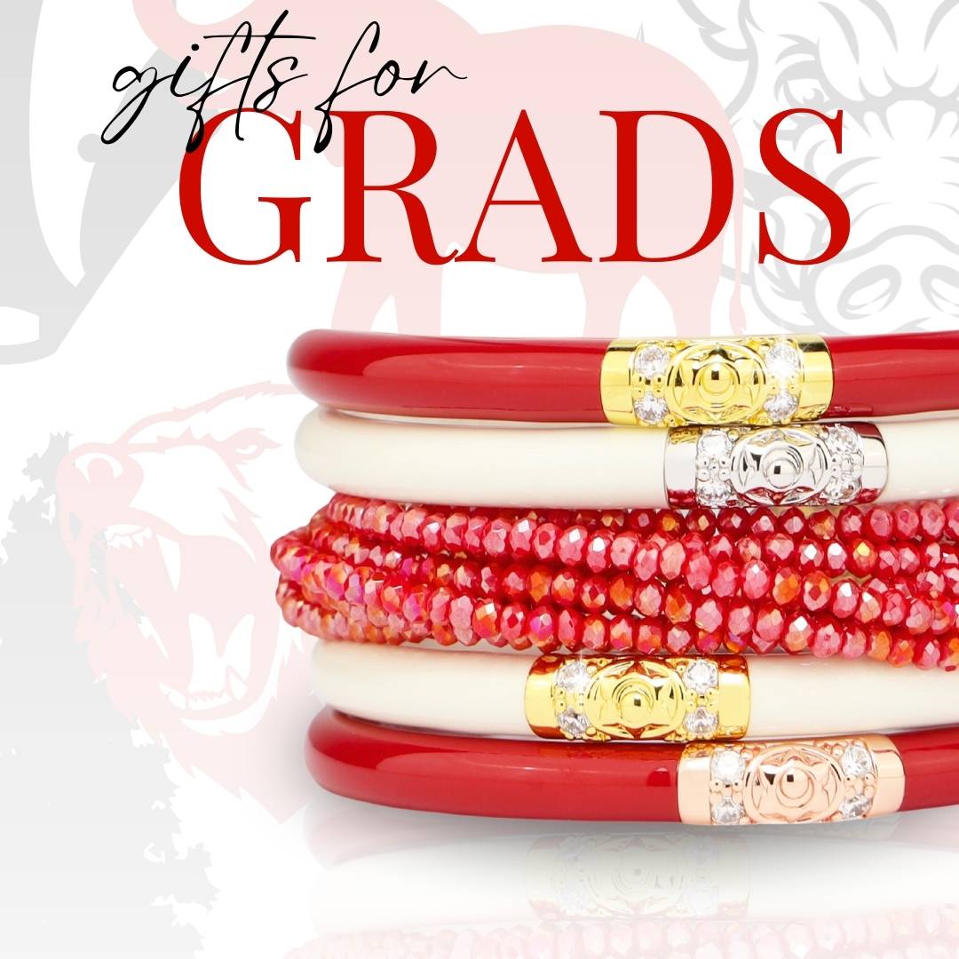 Graduation Gifts for School Spirit: Red/White Bangle Bracelet Stack