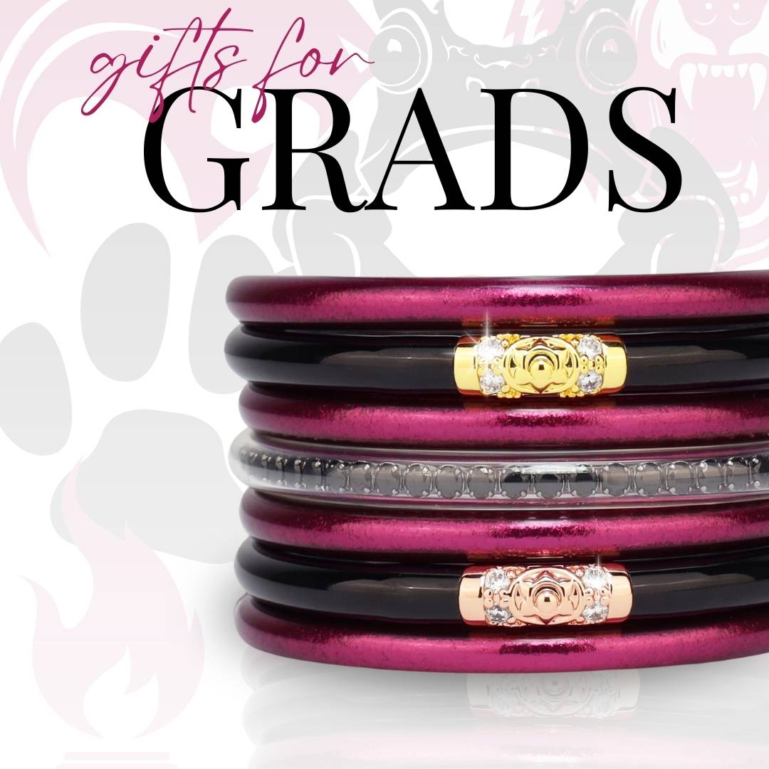 Graduation Gifts for School Spirit: Purple/Black Bangle Bracelet Stack