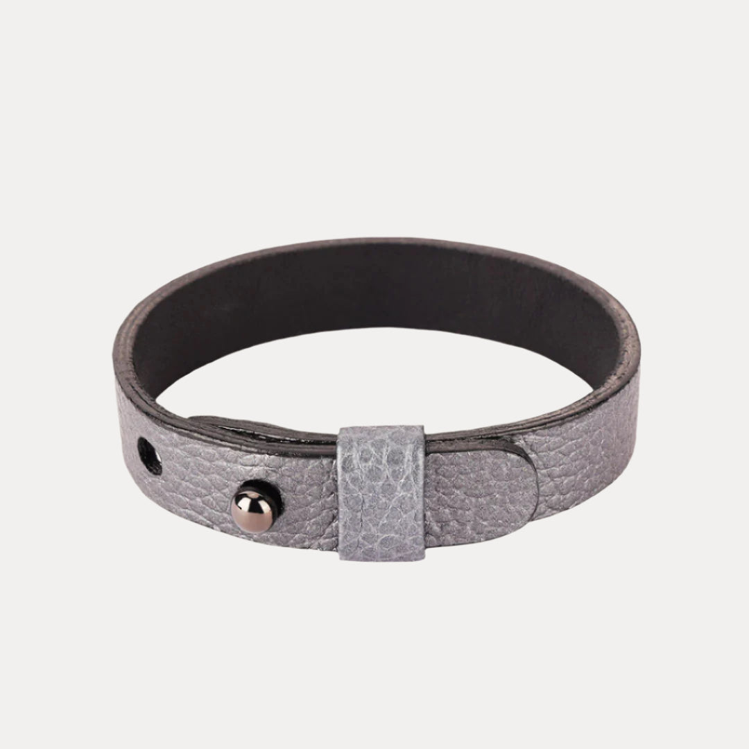BuDhaGuy Graphite Napa Leather Bracelet Band for Men
