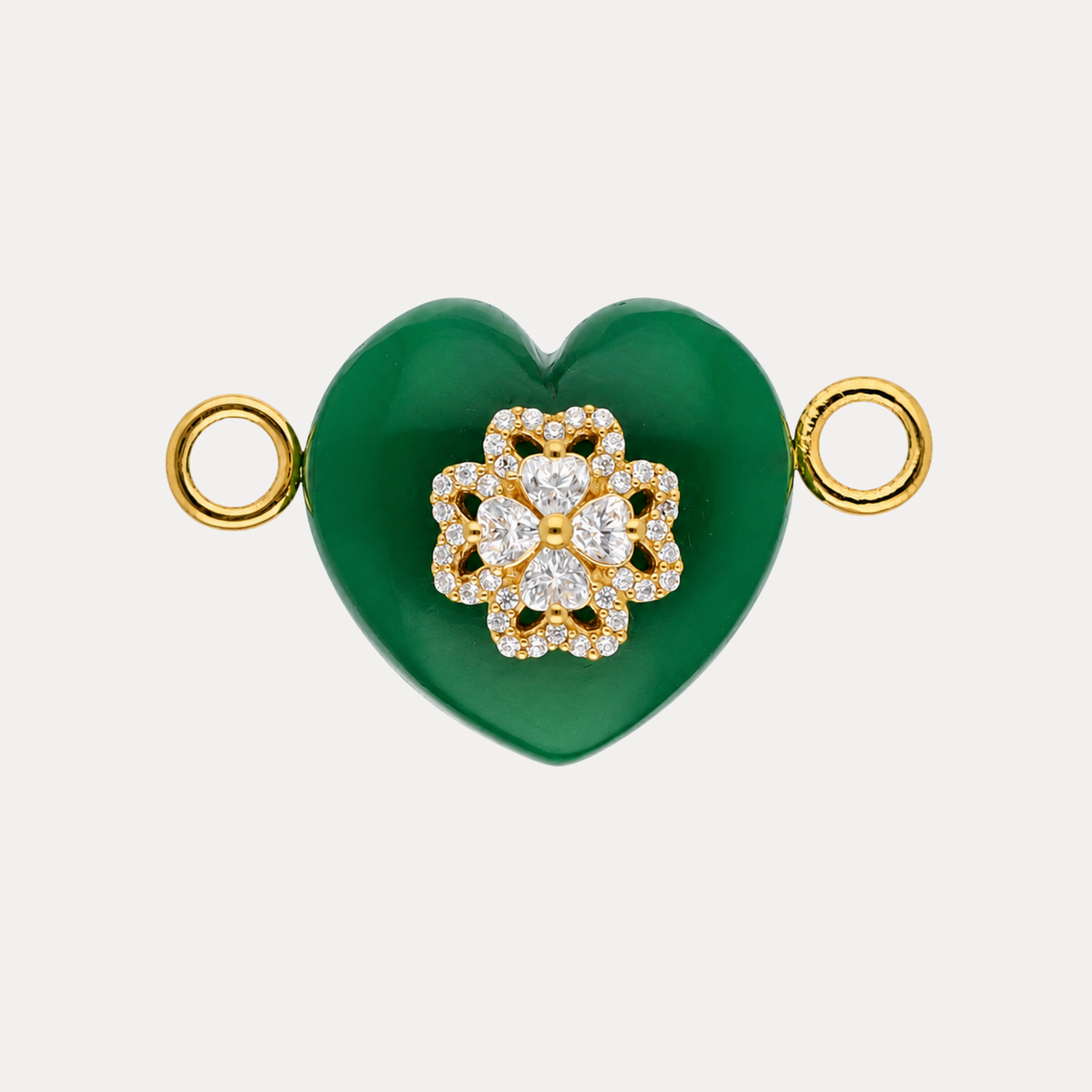 Green Onyx Heart Charm | Luxury Agate Ritual Charm | BuDhaGirl