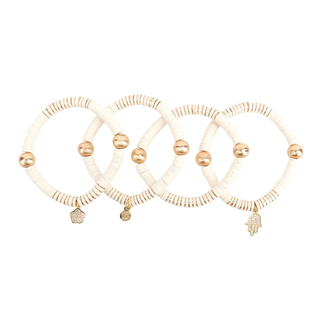 Paillette Sequin Stretchable Bracelet Set With Charms | BuDhaGirl