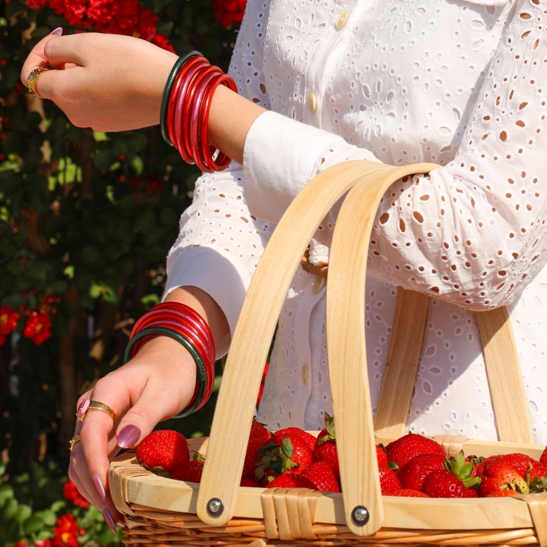 June's Strawberry Moon Bangle Bracelet Stack for Women | BuDhaGirl