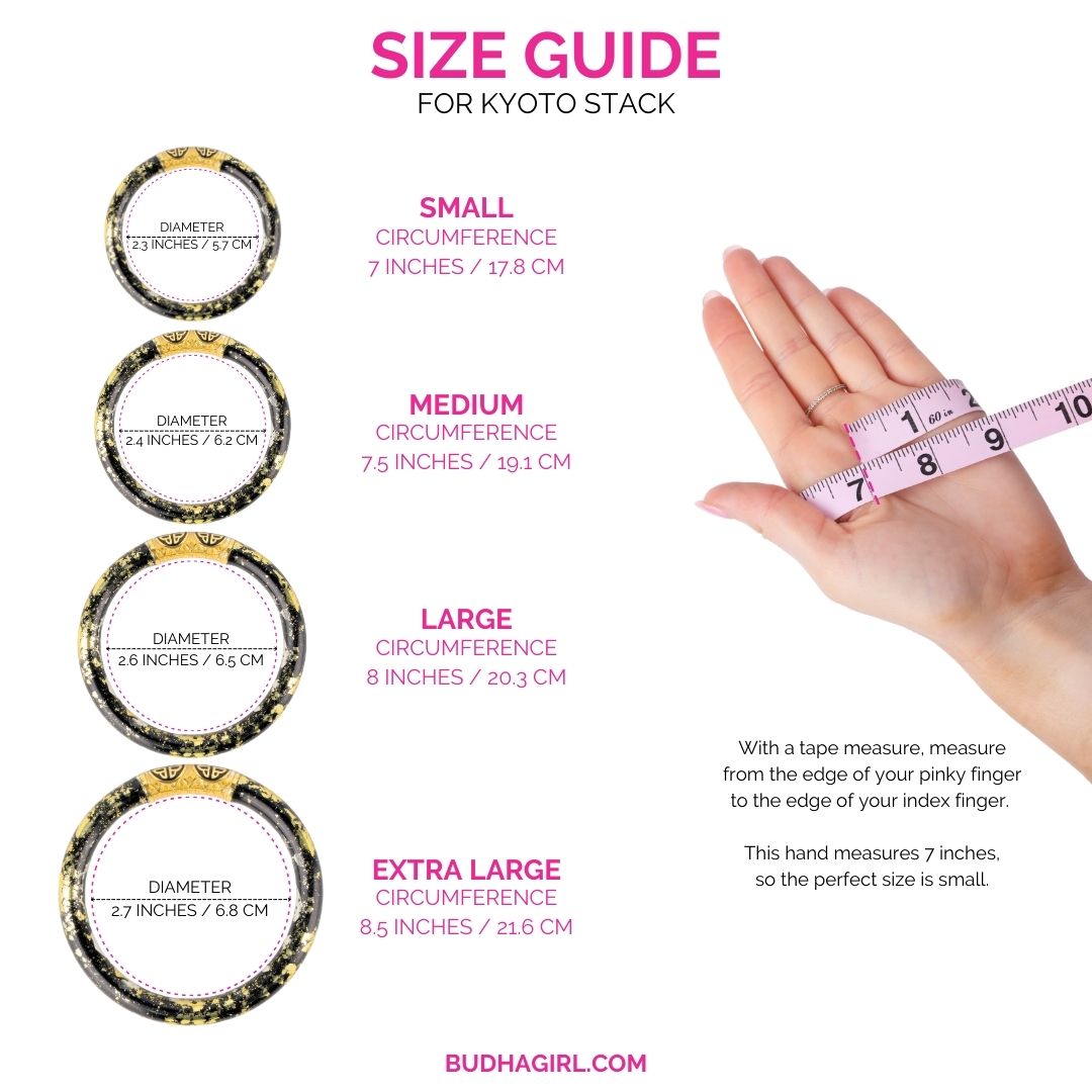 Size Guide for Kyoto Japan Bangle Bracelet Stack of the Week | BuDhaGirl