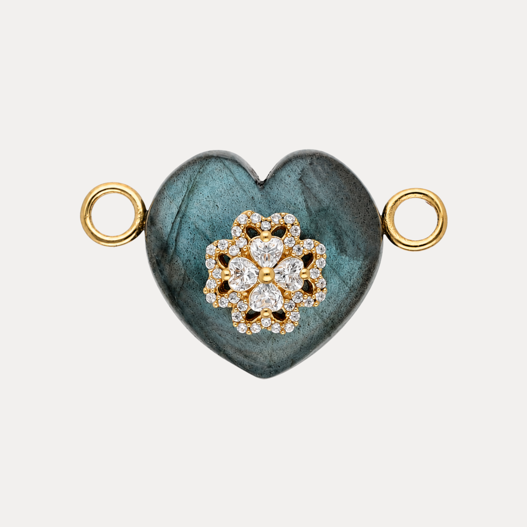 Labradorite Heart Charm