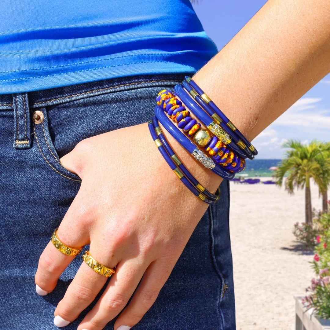 Lapis Summer Blues Bangle Bracelet Stack | BuDhaGirl