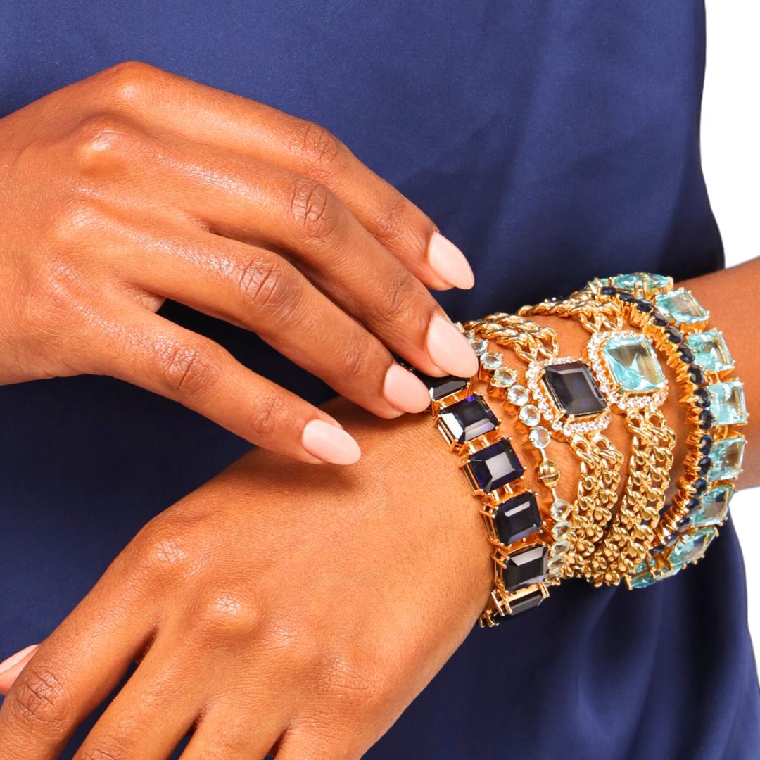 Sky Topaz and Blue Sapphire Luxe Bracelets for Women | BuDhaGirl