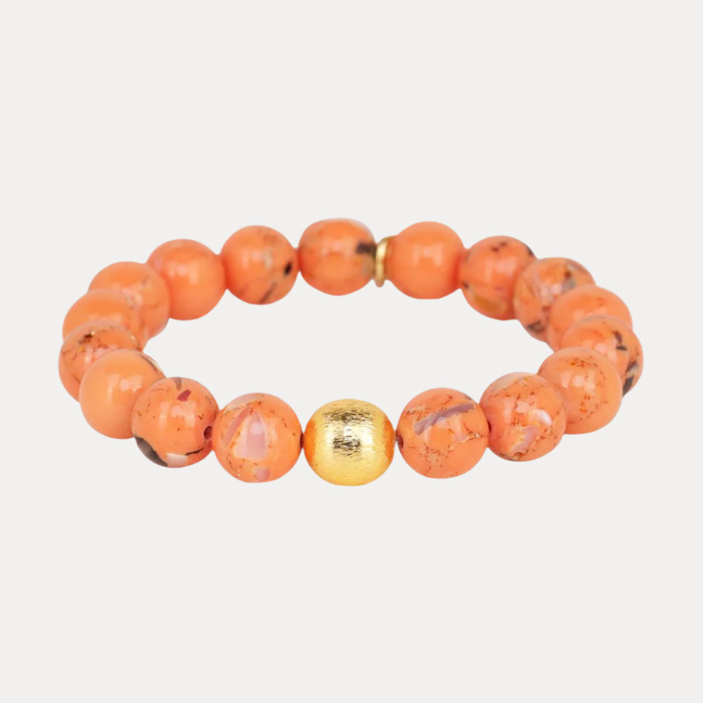Peach Marble Bracelet Gold Accent Beaded Jewelry — free download
