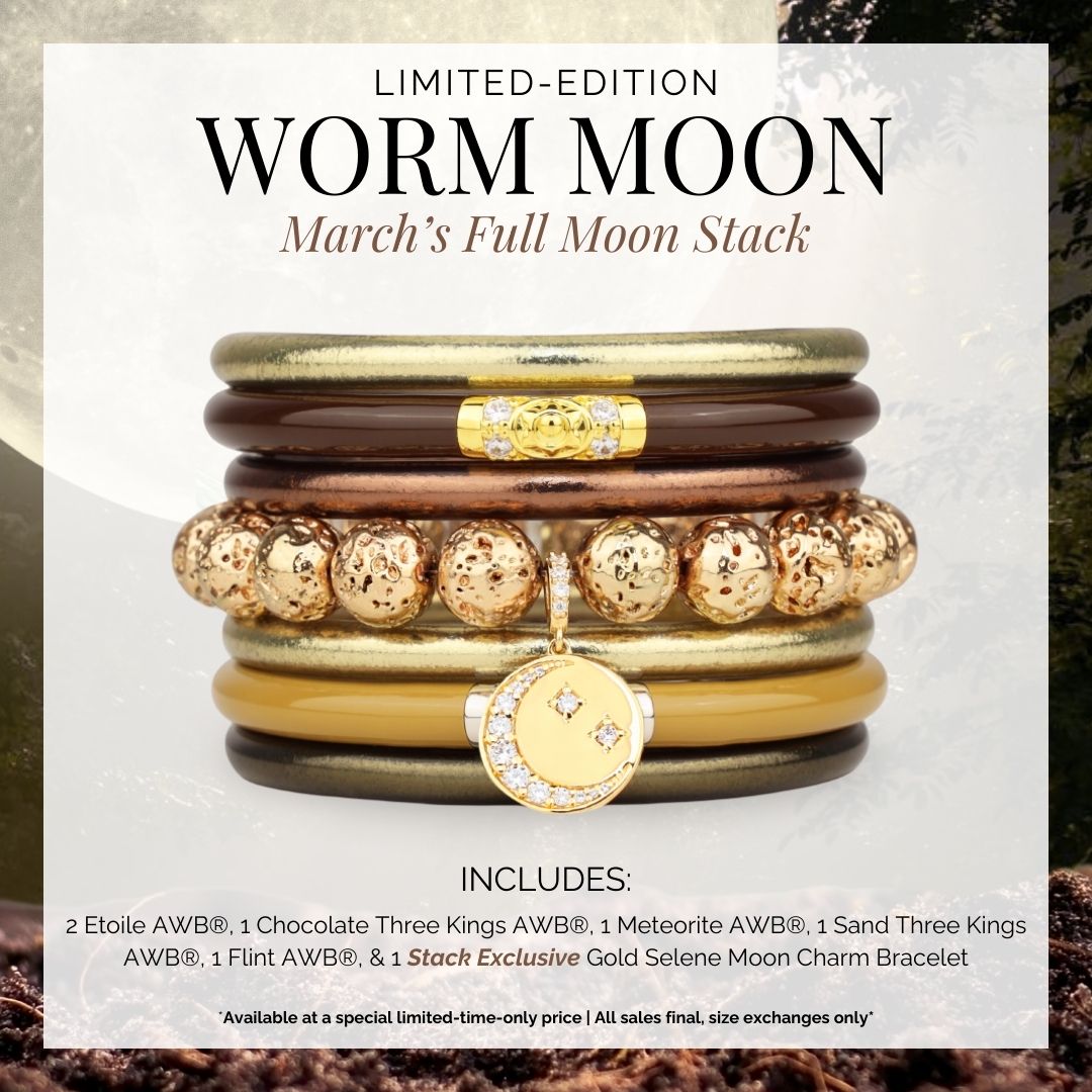 March's Full Moon Bangle Bracelet Stack - The Worm Moon Stack | BuDhaGirl