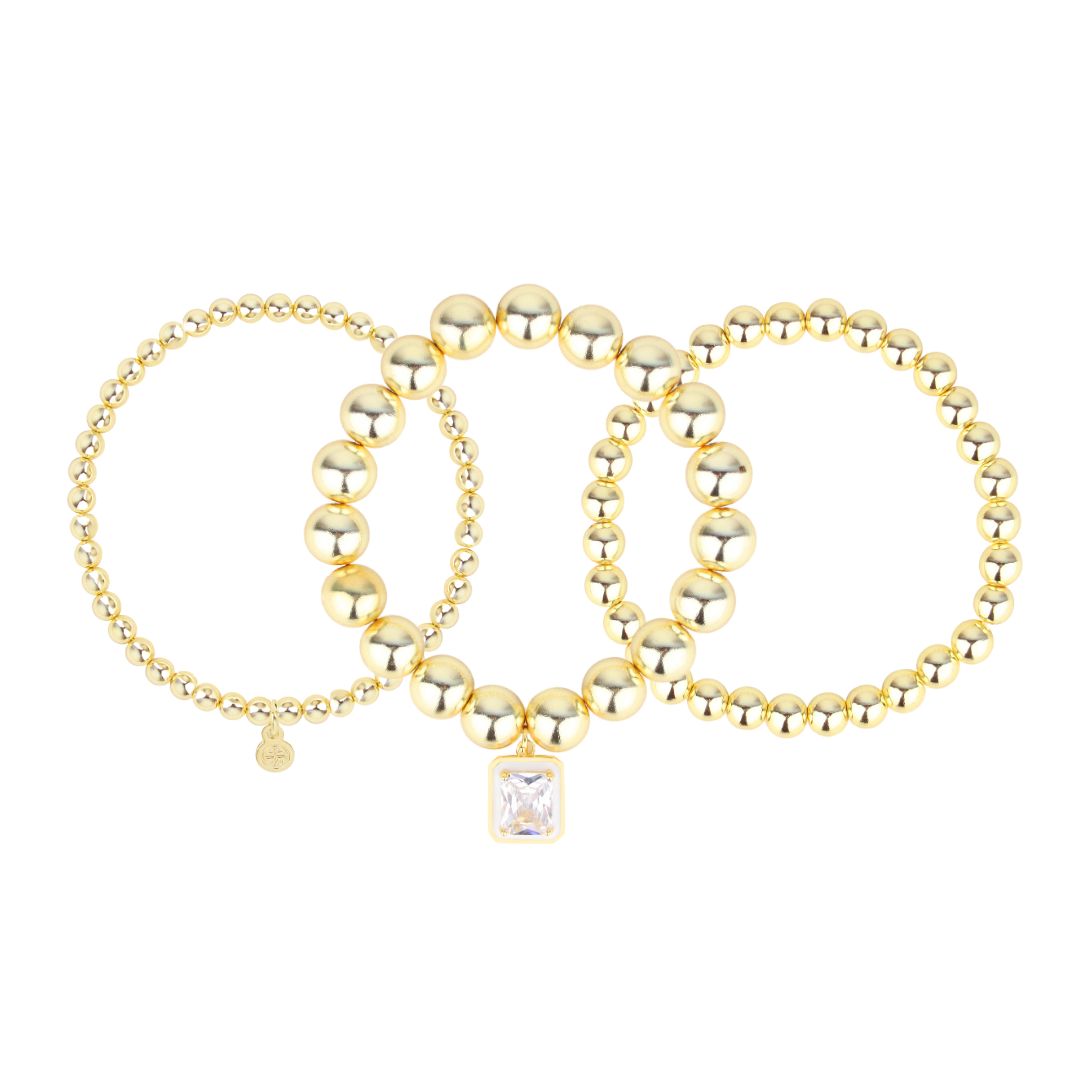 Melinda Beaded Bracelet Set | Gold Bracelet Set for Women | BuDhaGirl