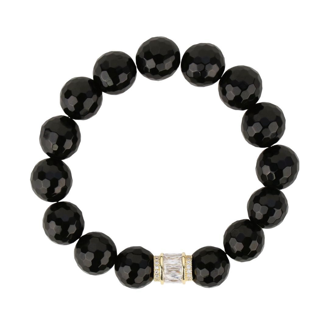 Mizuki Duo Bracelet Set | Black & Gold Beaded Bracelets