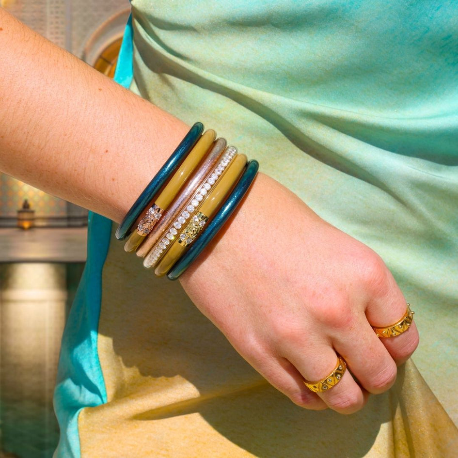 BUDHAGIRL ALL WEATHER BANGLES: AZURE
