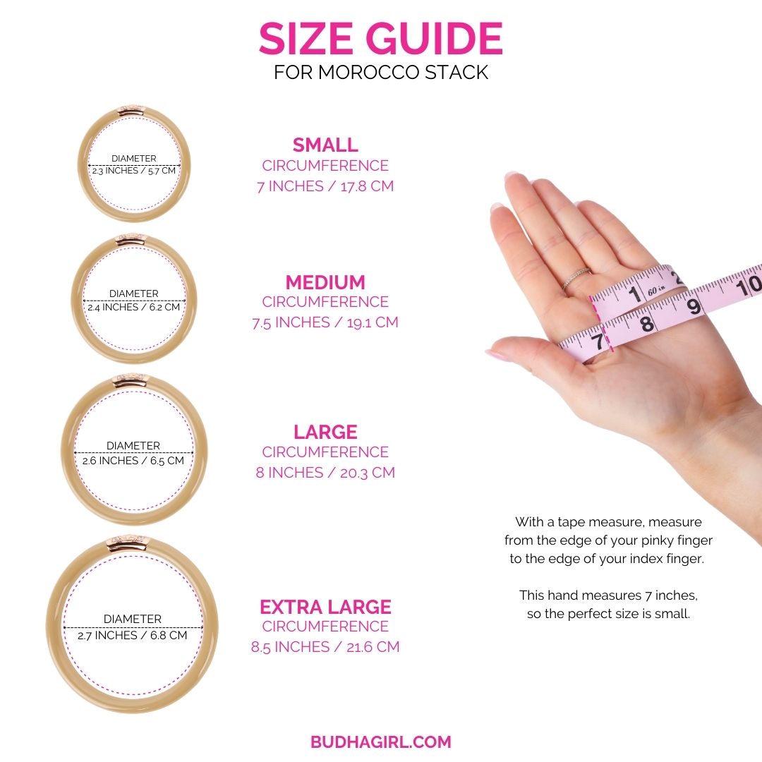 Size Guide for Morocco Bangle Bracelet Stack of the Week | BuDhaGirl