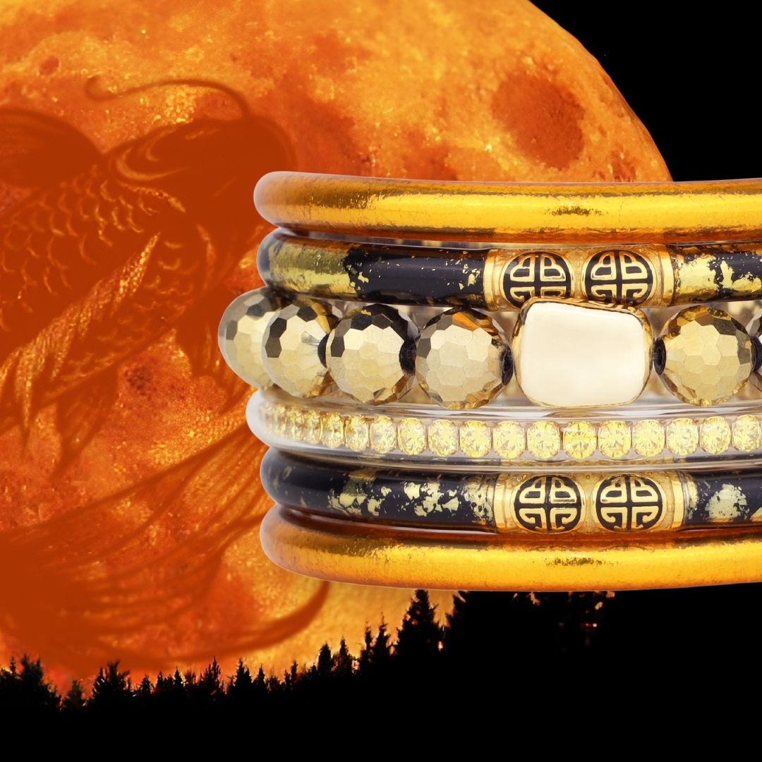 October Hunter Moon Bangle Bracelet Stack for Women | BuDhaGirl