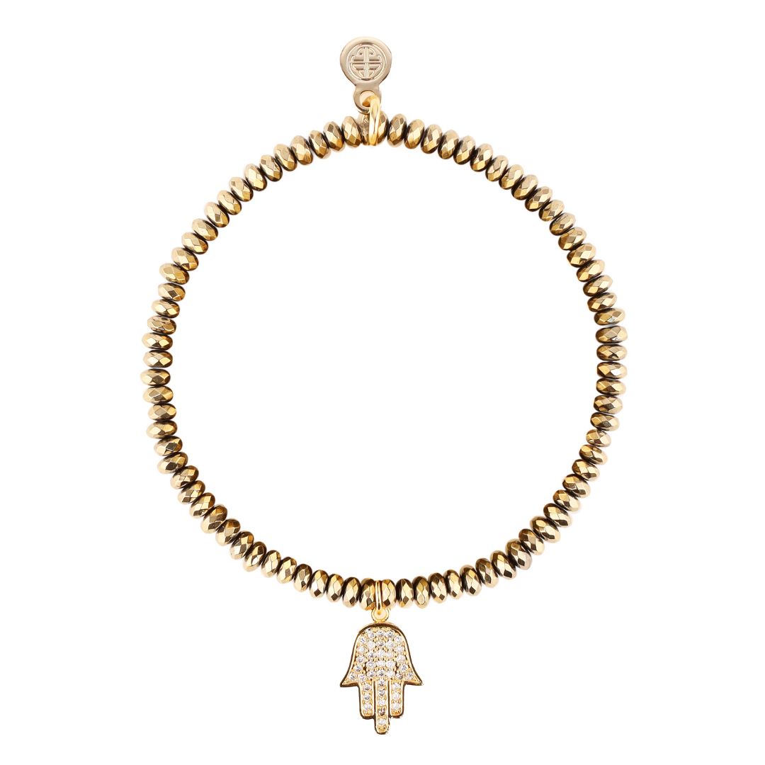 Luna Bracelet - Old Gold With Hand Charm