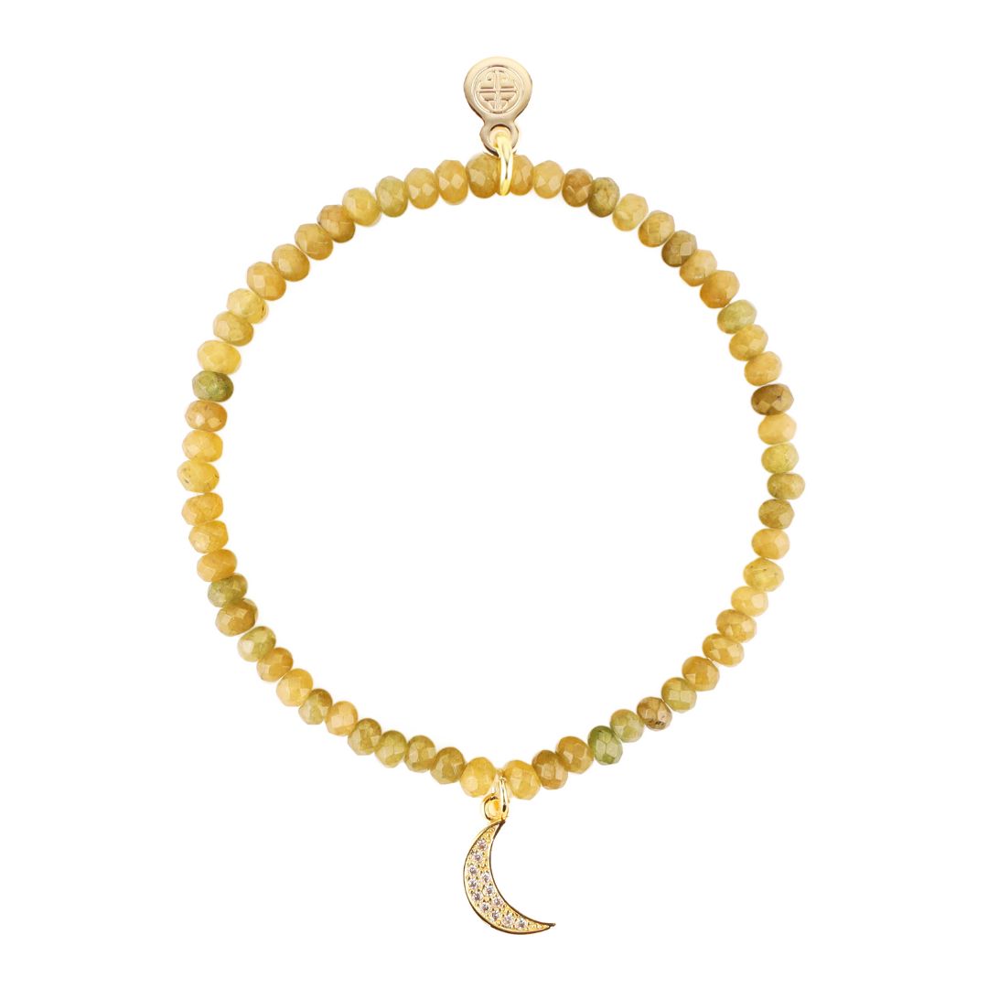 Luna Bracelet - Olive With Moon Charm