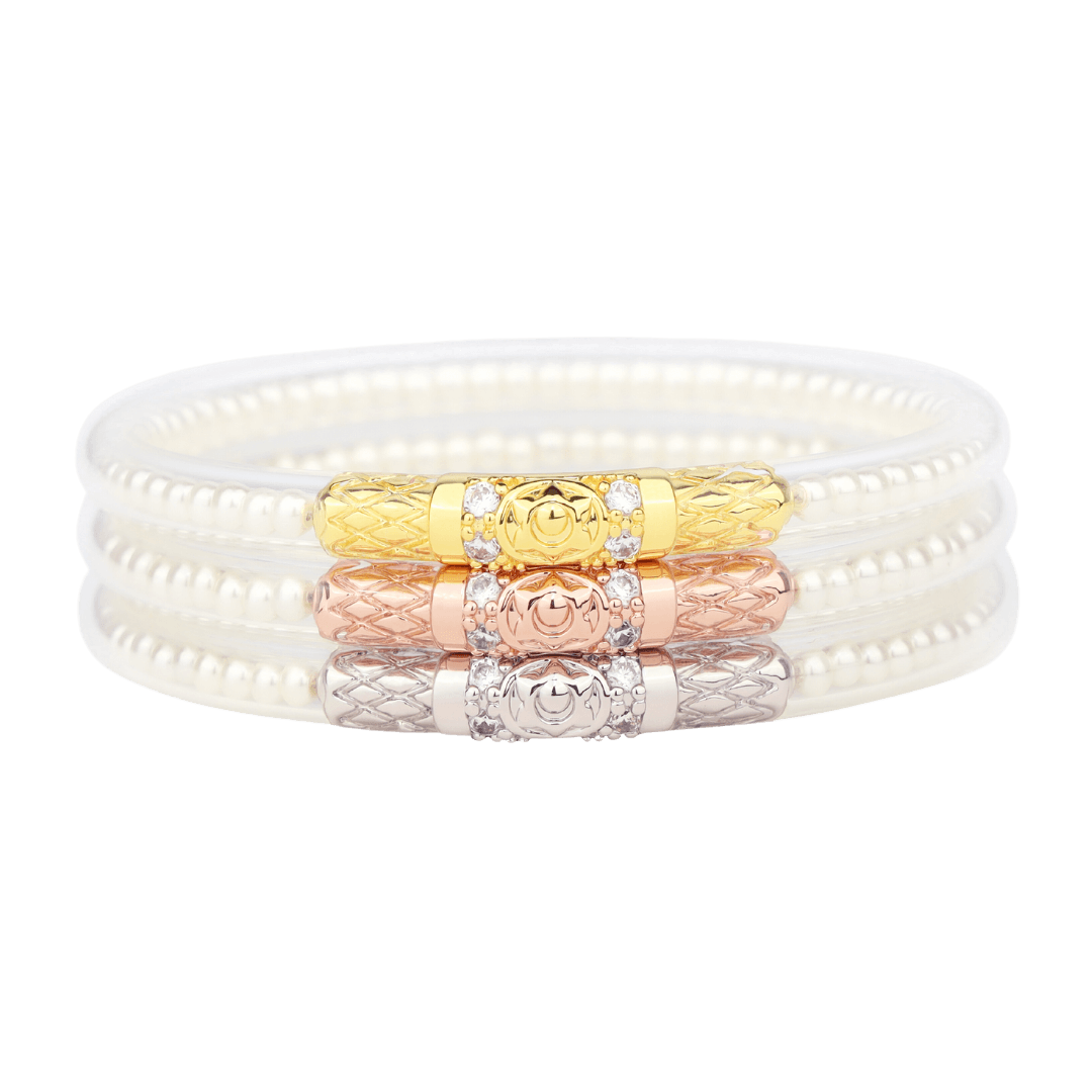 Pearl Three Queens All Weather Bangles Bracelets | BuDhaGirl