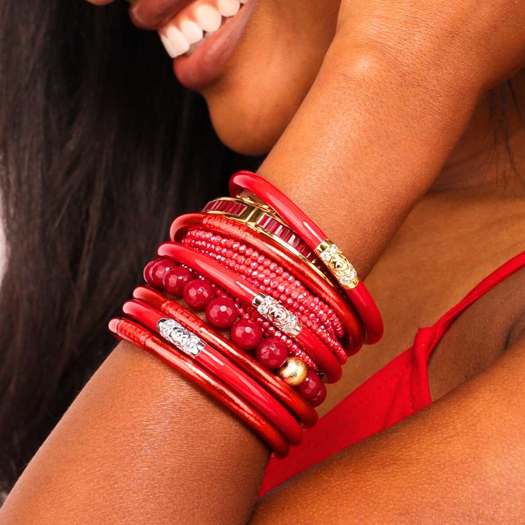 Three Kings All Weather Bangles® (AWB®) - Red | Bangle Bracelets for Women | BuDhaGirl