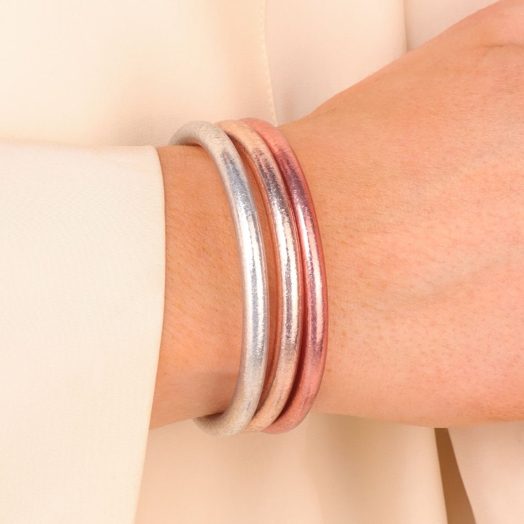 Valentine's Day Bangle Bracelet Stacks for Women - Rose Gold Romance Stack | BuDhaGirl