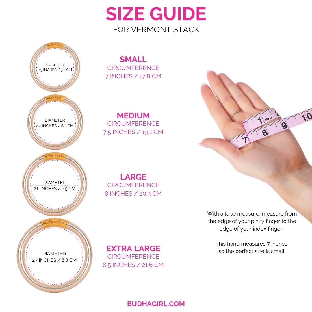 Size Guide for Barnard Vermont Bangle Bracelet Stack of the Week | BuDhaGirl