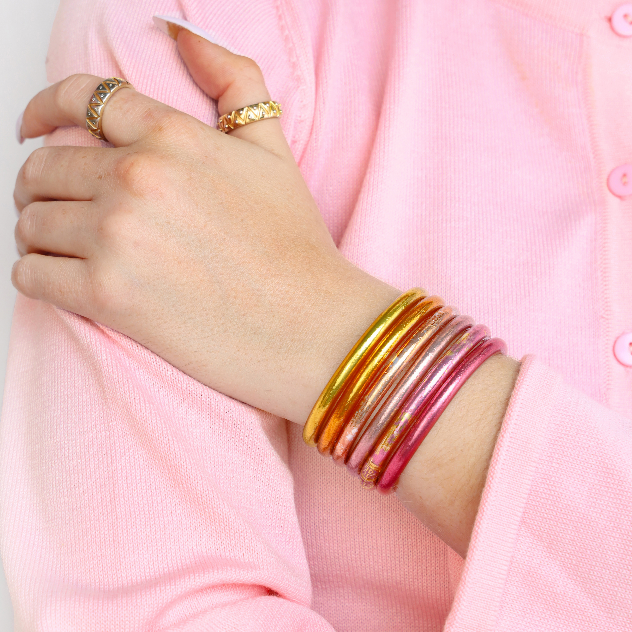 Spring Flower Bangle Stack