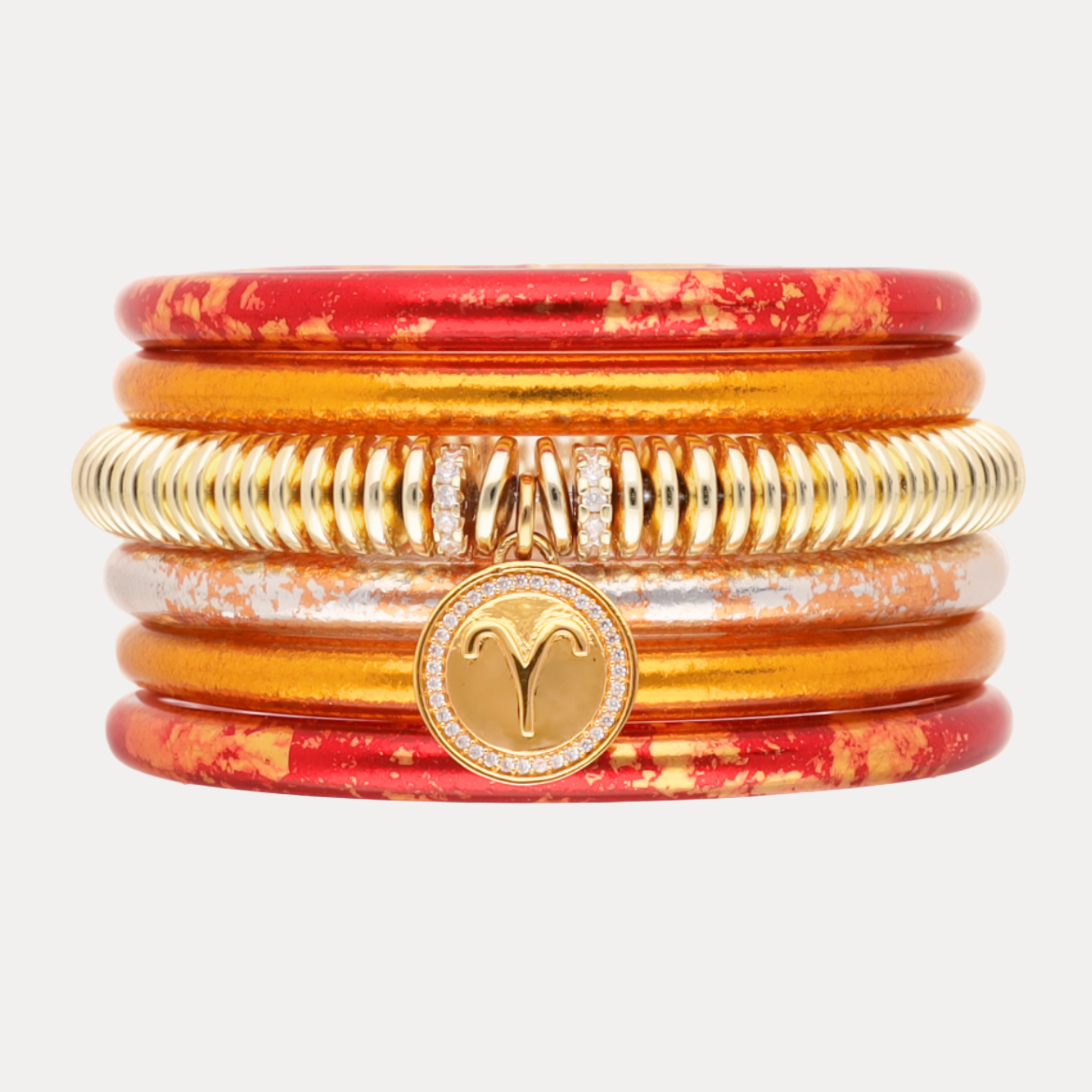 The Aries Zodiac Stack with Charm Bracelet
