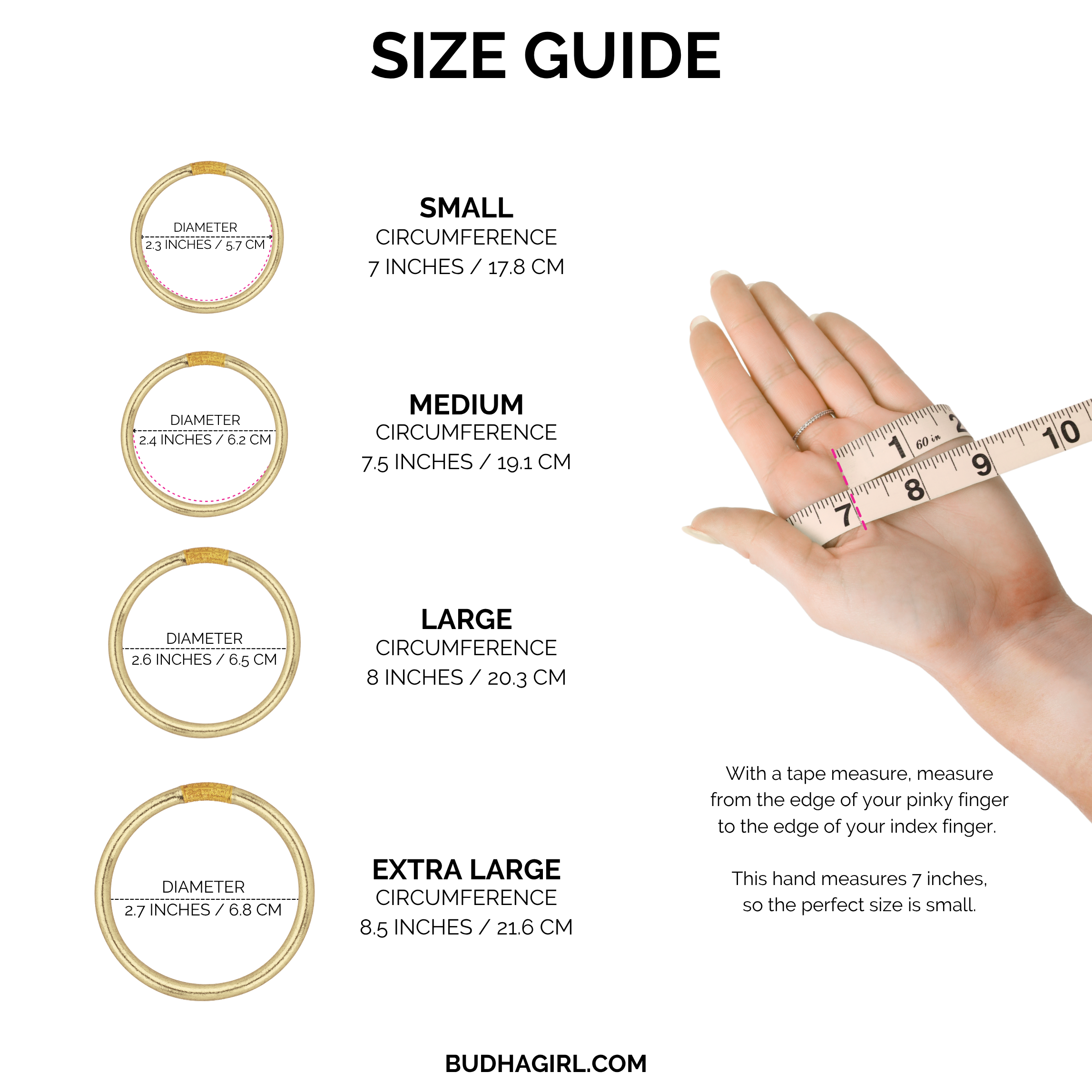 a hand measuring size guide