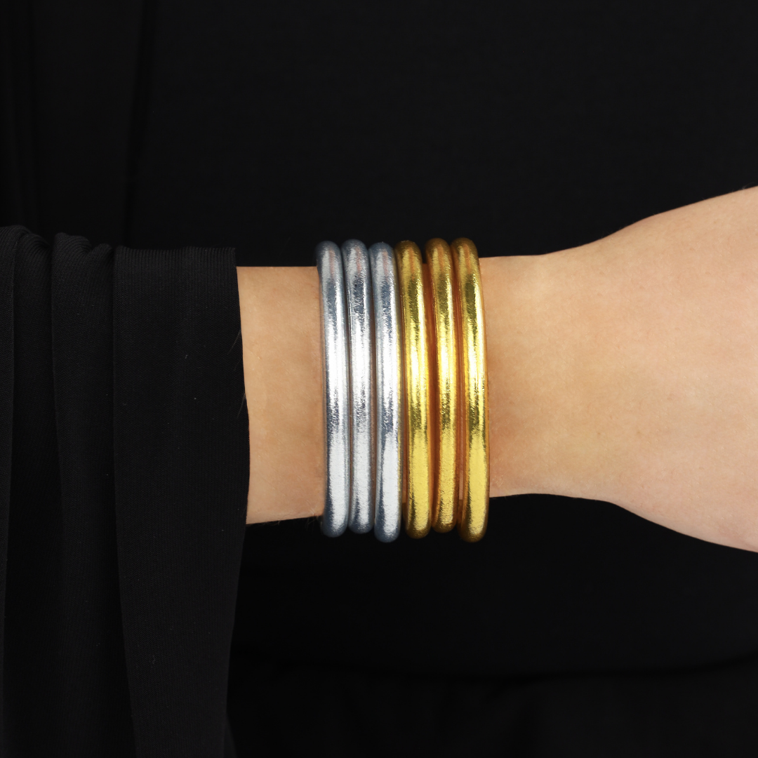 The Silver & Gold Core Mixed Stack | Bangles, Bracelets, Jewelry | BuDhaGirl