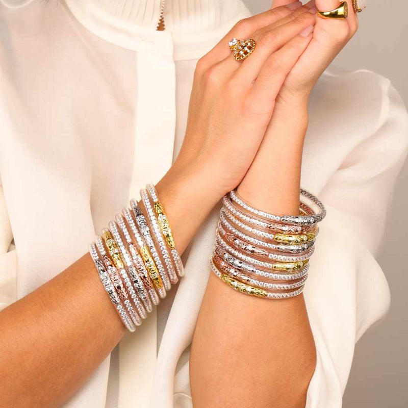White Pearl Three Queens Budha Bangles