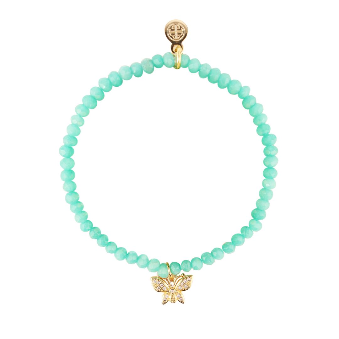 Luna Bracelet - Turquoise With Butterfly Charm