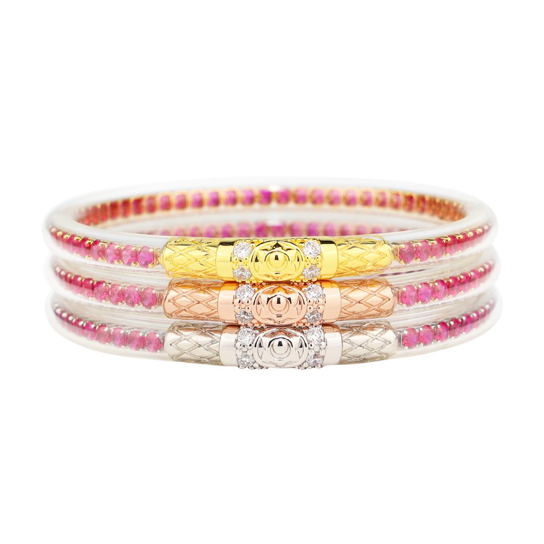 Hot Pink Crystal Bangle Bracelets for Women | BuDhaGirl