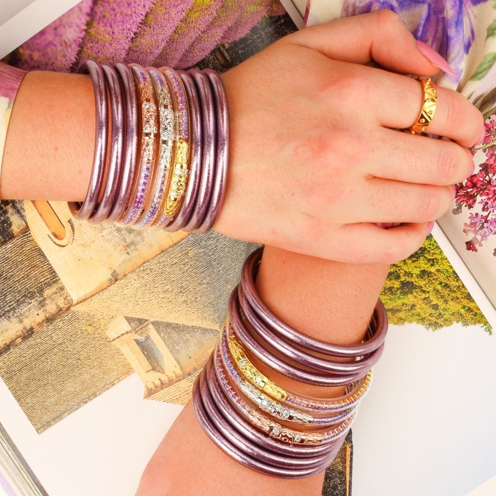 BUDHAGIRL THREE KINGS ALL WEATHER BANGLES: LILAC main image 0