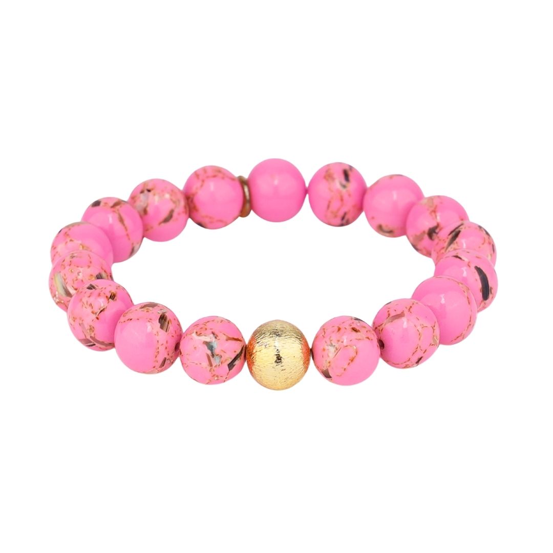 Marble Beaded Bracelet - Pink