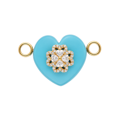 Blue Onyx Heart Charm