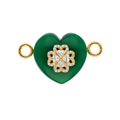 Green Onyx Heart Charm
