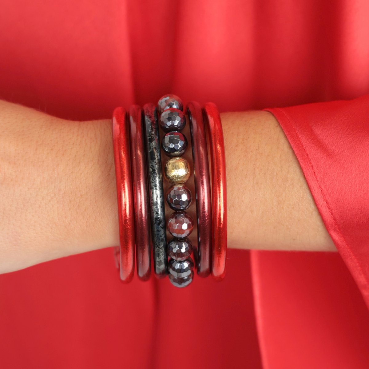 a person wearing bracelets