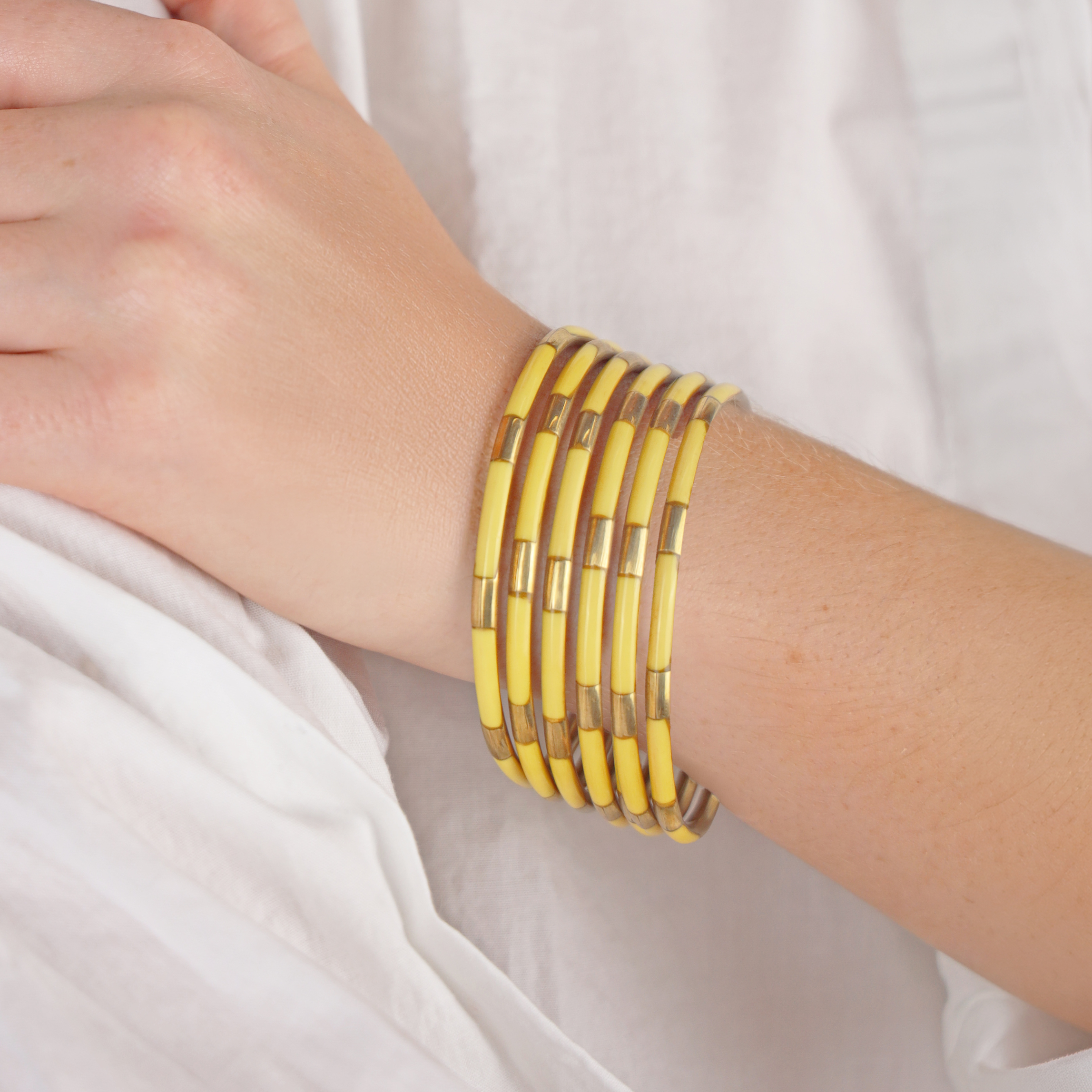 Yellow Veda Bangles - Set of 6
