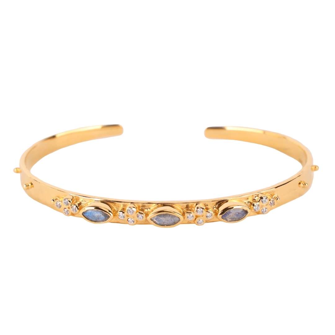 Labradorite Crystal | Gold-Plated Cuff Bracelet  | BuDhaGirl