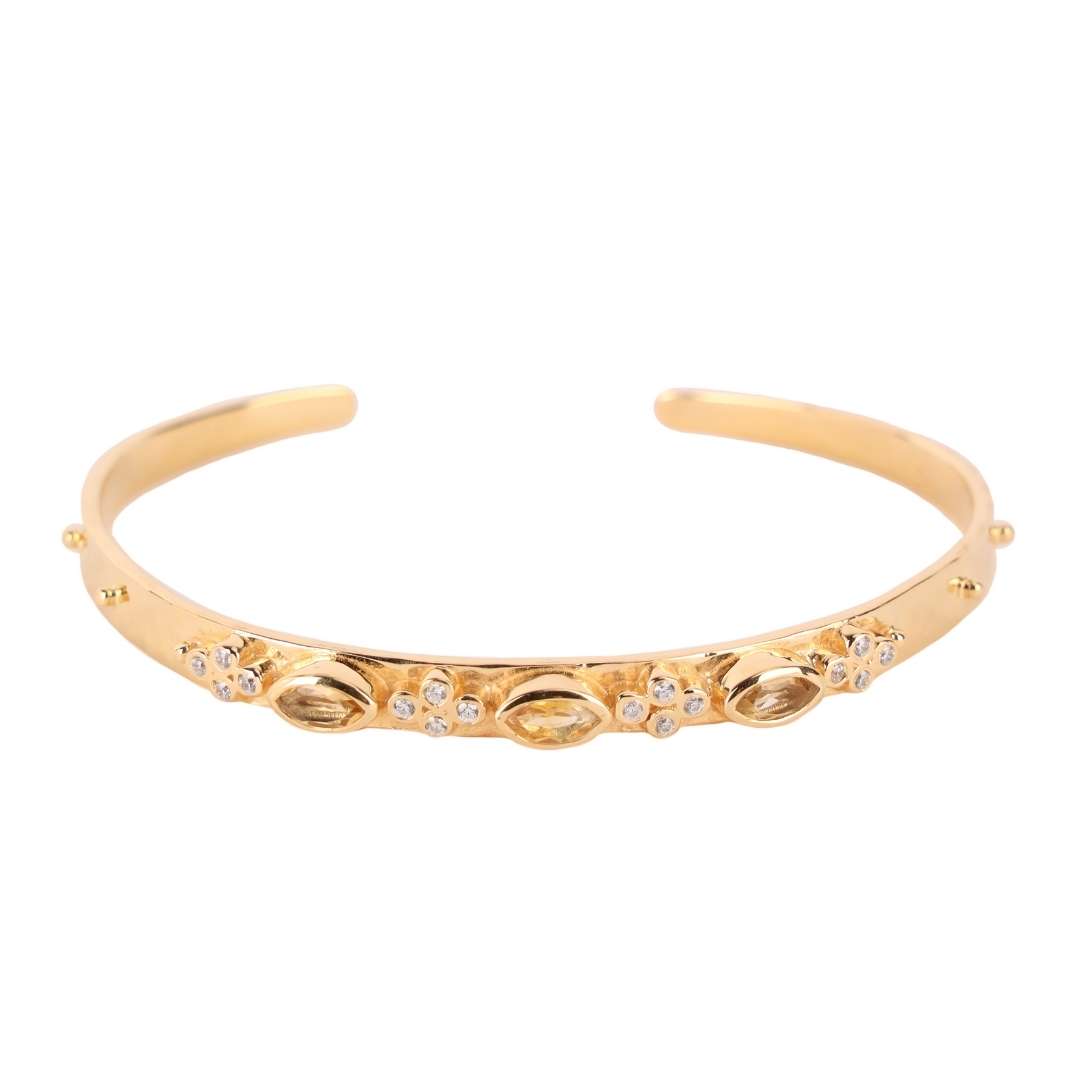 Citrine Crystal | Gold-Plated Cuff Bracelet  | BuDhaGirl