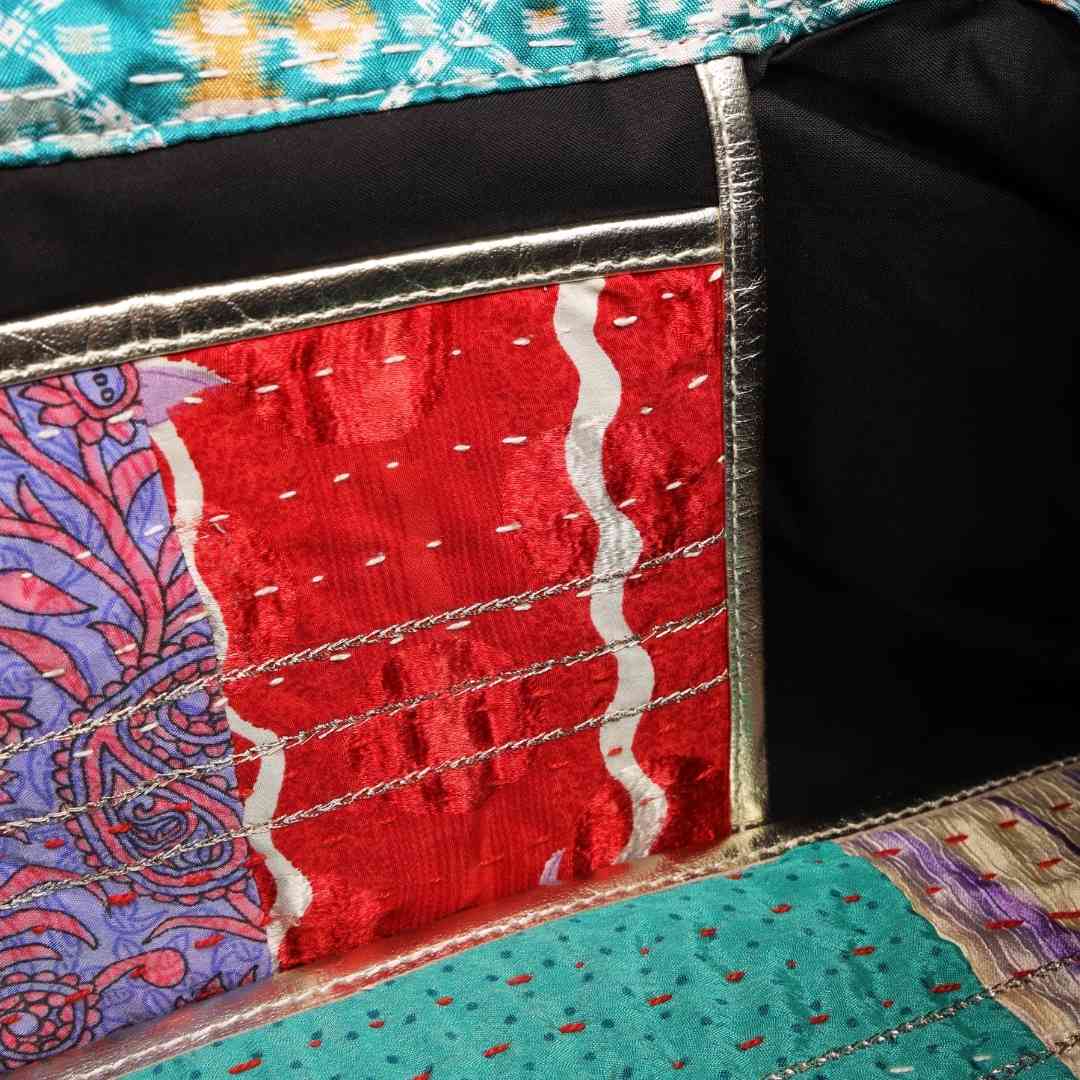 Quilted Tote Bag for Travel | Up-Cycled Sari Cloth | BuDhaGirl