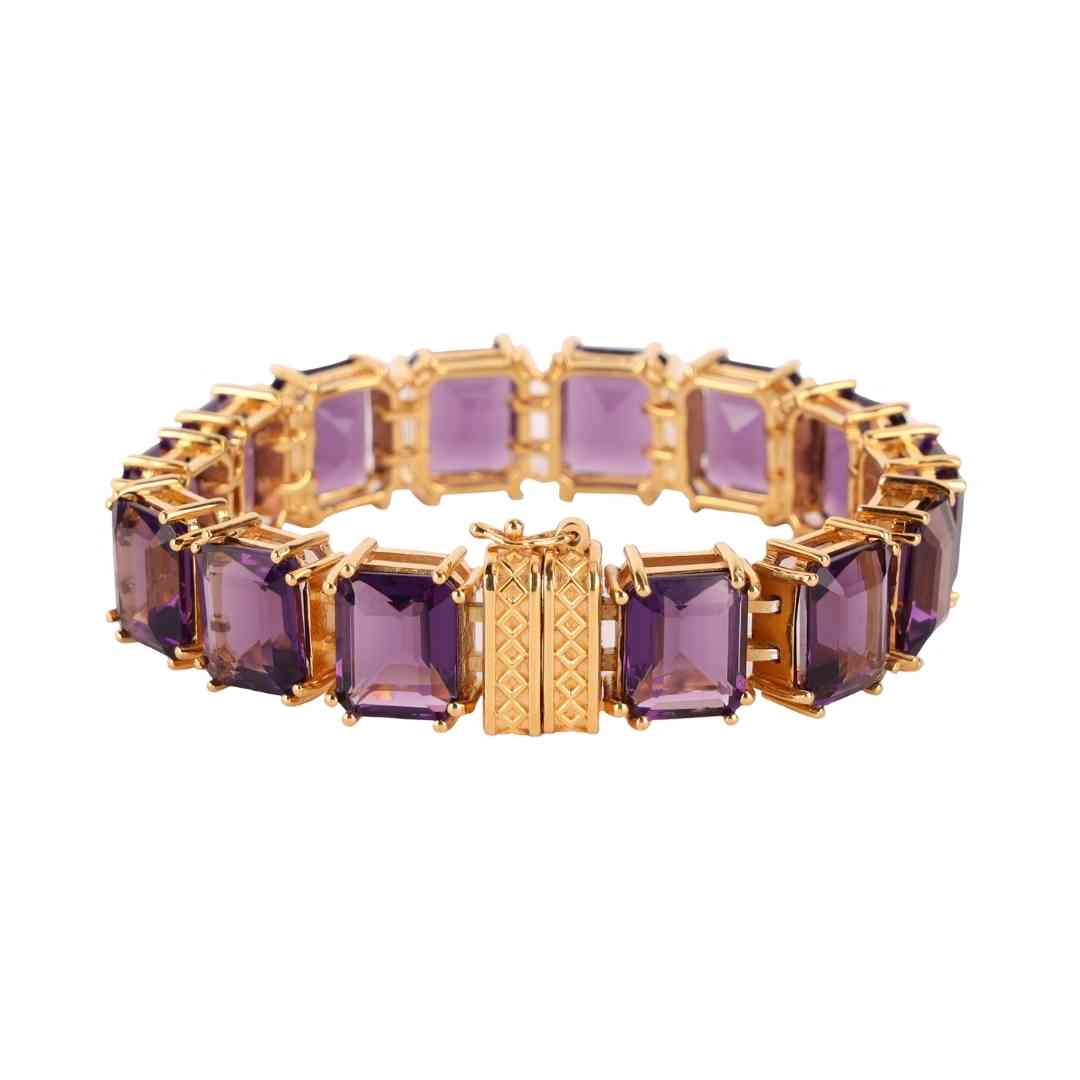 Princess Cut Jewels With Gold Clasp - Dahlia Bracelet | BuDhaGirl